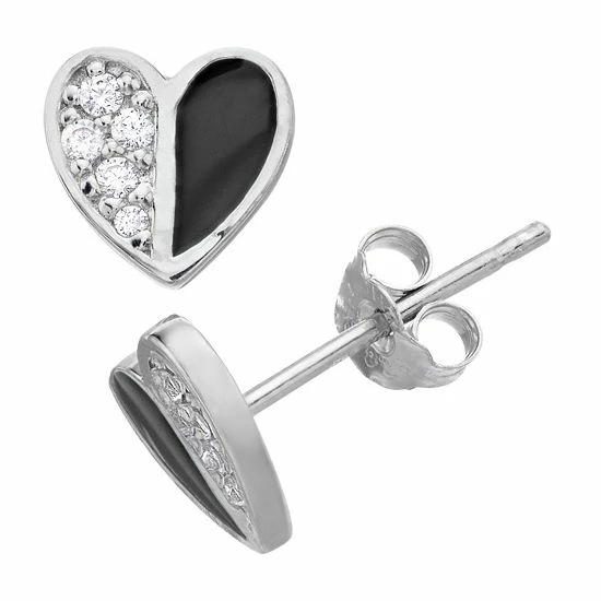 Outlet ๐ Aleure Precioso Sterling Silver Cubic Zirconia & Enamel Heart Stud Earrings Sterling Green โญ 3 Outlet ๐ Aleure Precioso Sterling Silver Cubic Zirconia & Enamel Heart Stud Earrings Sterling Green โญ