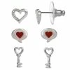 Top 10 🔥 FAO Schwarz Heart & Key Trio Stud Earring Set ✔️