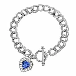 Wholesale ⌛ 1928 Crystal Heart Toggle Bracelet 🧨