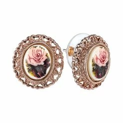 Promo 🎉 1928 Flower & Heart Button Stud Earrings ❤️