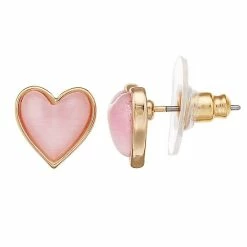 Coupon ๐ LC Lauren Conrad Pink Heart Stud Nickel Free Button Earrings ๐