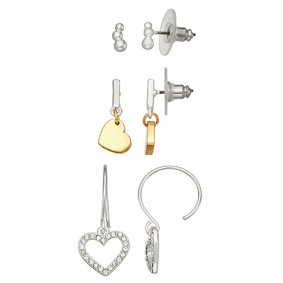 Buy 🥰 Nine West Silver Tone Heart Trio Earring Set 🎉 3 Buy 🥰 Nine West Silver Tone Heart Trio Earring Set 🎉