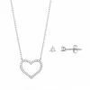 New ✔️ PRIMROSE Sterling Silver Cubic Zirconia Earring & Open Heart Necklace Set 🌟 -Valentine's Day Jewelry shop unnamed file 1104