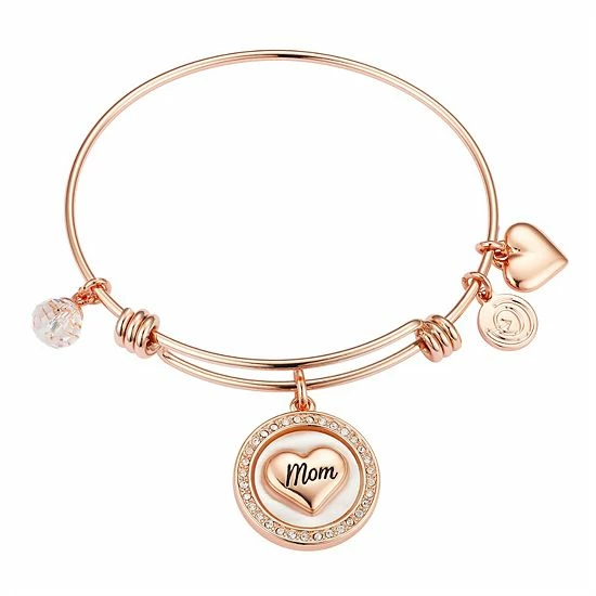 Wholesale 🥰 Love This Life® Rose Gold Tone Mom Heart Bangle Bracelet 🛒 3 Wholesale 🥰 Love This Life® Rose Gold Tone Mom Heart Bangle Bracelet 🛒