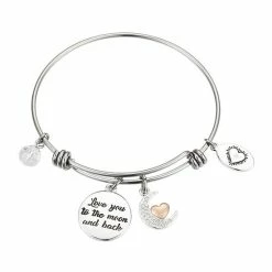 Best reviews of 😍 Love This Life® "Love You To The Moon And Back" Enamel Heart Bangle Bracelet ✔️