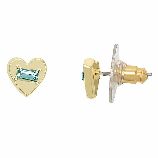 Best Sale π LC Lauren Conrad Crystal Baguette Heart Stud Earrings Aqua π 4 Best Sale π LC Lauren Conrad Crystal Baguette Heart Stud Earrings Aqua π - Image 2
