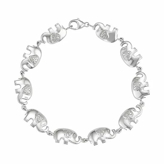 Best Sale π₯ Jewelexcess Sterling Silver Diamond Accent Elephant Bracelet π 3 Best Sale π₯ Jewelexcess Sterling Silver Diamond Accent Elephant Bracelet π