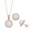 Flash Sale ✨ Unbranded Sterling Silver Freshwater Cultured Pearl Halo Earring & Pendant Necklace Set ✔️