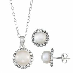 Flash Sale ✨ Unbranded Sterling Silver Freshwater Cultured Pearl Halo Earring & Pendant Necklace Set ✔️ 8 Flash Sale ✨ Unbranded Sterling Silver Freshwater Cultured Pearl Halo Earring & Pendant Necklace Set ✔️ -Valentine's Day Jewelry shop unnamed file 1163
