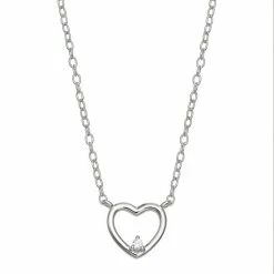 Best deal 𧨠PRIMROSE Sterling Silver Open Heart With Cubic Zirconia Pendant Necklace π