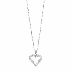 Best Sale 💯 Diamond Mystique Sterling Silver Heart Pendant Necklace 18k Gold Over Silver 🧨