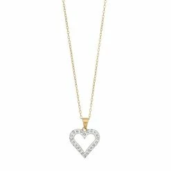 Best Sale 💯 Diamond Mystique Sterling Silver Heart Pendant Necklace 18k Gold Over Silver 🧨 -Valentine's Day Jewelry shop unnamed file 1172