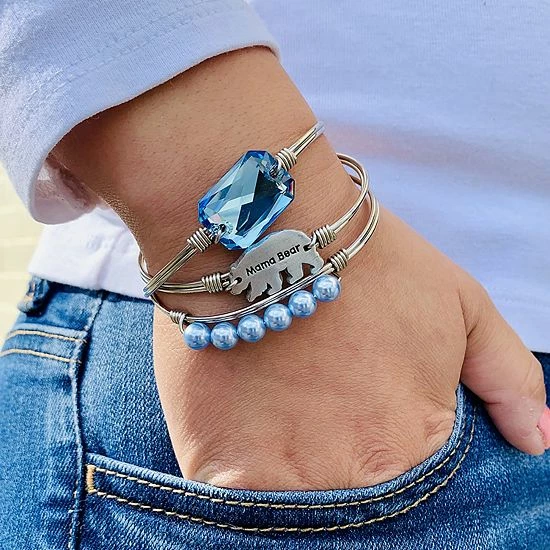 Promo 🎉 Luca & Danni Luca + Danni Crystal Pearl Bangle Bracelet Aqua Iridescent Light Blue Silver Tone 👍 4 Promo 🎉 Luca & Danni Luca + Danni Crystal Pearl Bangle Bracelet Aqua Iridescent Light Blue Silver Tone 👍 - Image 2
