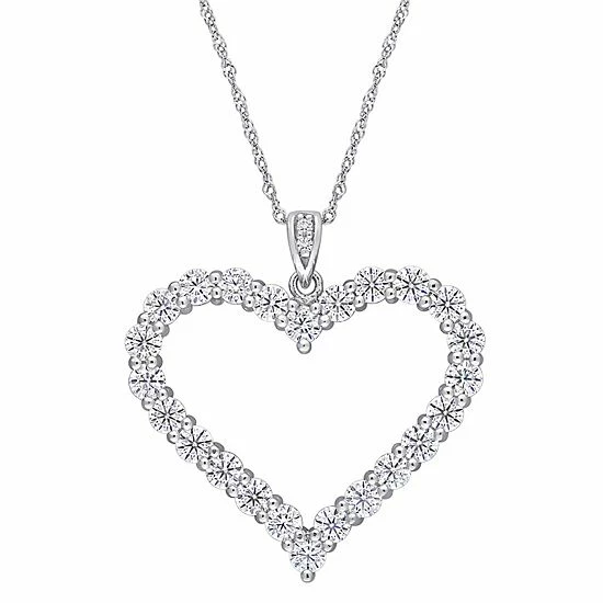 Buy π€© Stella Grace Sterling Silver 2 2/5 Carat T.W. Lab Created Moissanite Heart Pendant Necklace π₯° 3 Buy π€© Stella Grace Sterling Silver 2 2/5 Carat T.W. Lab Created Moissanite Heart Pendant Necklace π₯°