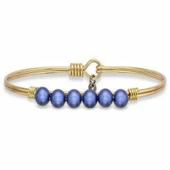 Best deal 🎁 Luca & Danni Luca + Danni Crystal Pearl Bangle Bracelet Blue Lapis Iridescent Dark Blue Silver Tone 🤩 -Valentine's Day Jewelry shop unnamed file 1202