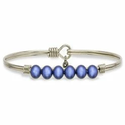 Best deal 🎁 Luca & Danni Luca + Danni Crystal Pearl Bangle Bracelet Blue Lapis Iridescent Dark Blue Silver Tone 🤩 -Valentine's Day Jewelry shop unnamed file 1203
