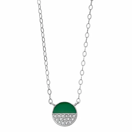 Brand new β€οΈ Aleure Precioso Sterling Silver Cubic Zirconia & Enamel Circle Necklace Sterling Green π€© 6 Brand new β€οΈ Aleure Precioso Sterling Silver Cubic Zirconia & Enamel Circle Necklace Sterling Green π€© - Image 4