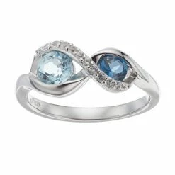 Brand new ๐ฅฐ Unbranded Sterling Silver Blue Topaz & Lab-Created White Sapphire Infinity Ring ๐