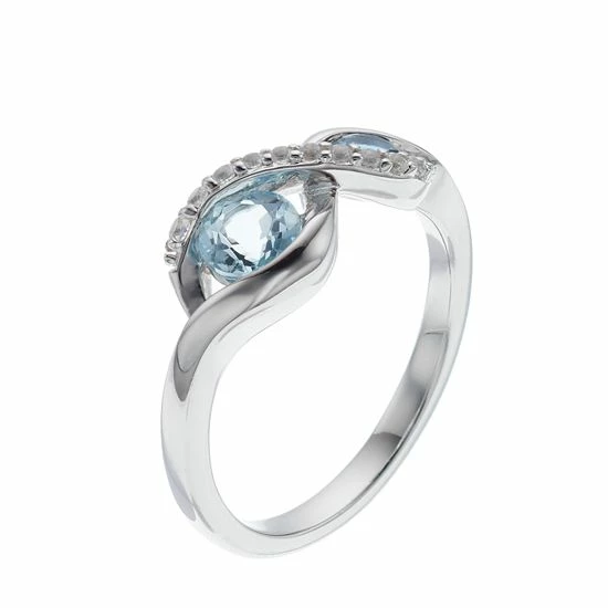 Brand new ๐ฅฐ Unbranded Sterling Silver Blue Topaz & Lab-Created White Sapphire Infinity Ring ๐ 4 Brand new ๐ฅฐ Unbranded Sterling Silver Blue Topaz & Lab-Created White Sapphire Infinity Ring ๐ - Image 2