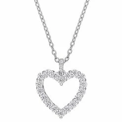 Hot Sale ⭐ Stella Grace Sterling Silver 1/2 Carat T.W. Lab Created Moissanite Heart Pendant Necklace 🔥