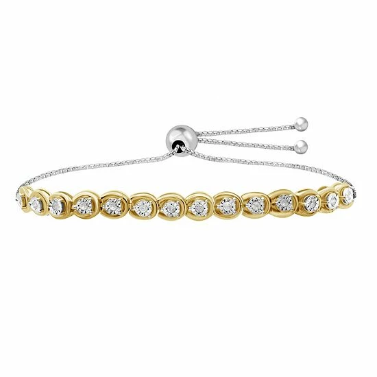 Wholesale π Unbranded Two Tone Sterling Silver 1/4 Carat T.W. Diamond Adjustable Bracelet π 3 Wholesale π Unbranded Two Tone Sterling Silver 1/4 Carat T.W. Diamond Adjustable Bracelet π