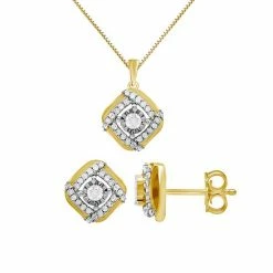 Outlet 💯 Unbranded 14k Gold Over Silver 1/2 Carat T.W. Diamond Earring Set 🌟