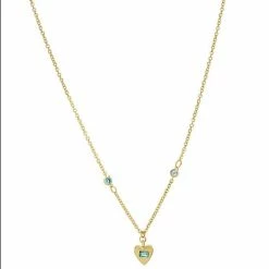 Deals ✨ LC Lauren Conrad Crystal Stations & Heart Charm Necklace Aqua 🎉 -Valentine's Day Jewelry shop unnamed file 1238