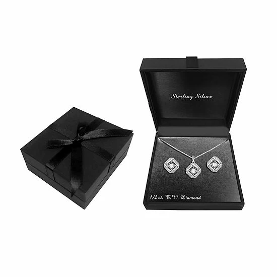Best Sale β€οΈ Unbranded Sterling Silver 1/2 Carat T.W. Diamond Pendant & Stud Earring Set π 4 Best Sale β€οΈ Unbranded Sterling Silver 1/2 Carat T.W. Diamond Pendant & Stud Earring Set π - Image 2