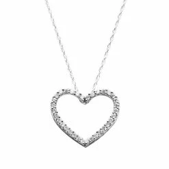 Best deal 🎉 Diamond Petites 10k White Gold 1/10-ct. T.W. Diamond Heart Pendant 🤩