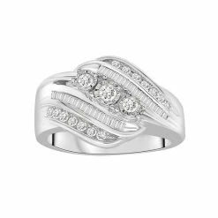 Cheap ⭐ Unbranded Sterling Silver 1/2 Carat T.W. Diamond 3-Stone Ring 😀