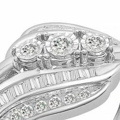 Cheap ⭐ Unbranded Sterling Silver 1/2 Carat T.W. Diamond 3-Stone Ring 😀 -Valentine's Day Jewelry shop unnamed file 1256