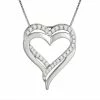 Best deal 🥰 Two Hearts Forever One Sterling Silver 1/4 Carat T.W. Diamond Heart Pendant 😍