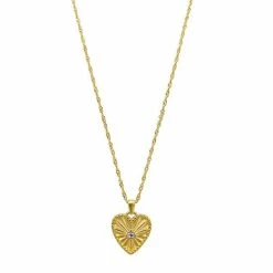 Cheap โจ Adornia 14k Gold Plated Heart Necklace โญ