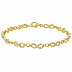 Best Sale 😀 Unbranded Sterling Silver Diamond Accent Infinity Link Bracelet 🎉