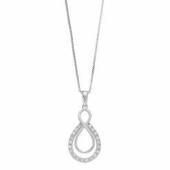 Best reviews of π Delicate Diamonds Sterling Silver 1/10 Carat T.W. Diamond Infinity Pendant Necklace π
