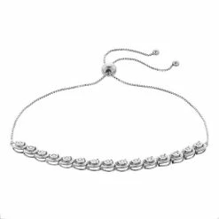 Top 10 👍 Unbranded Sterling Silver 1/4 Carat T.W. Diamond Bolo Tennis Bracelet 💯