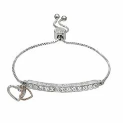 Best Sale 😍 Brilliance Silver Plated "Mother Daughter" Double Heart Charm Bracelet Two Tone 🤩 -Valentine's Day Jewelry shop unnamed file 130