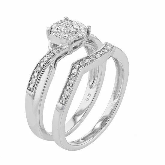 Buy ๐ Unbranded Sterling Silver 1/5 Carat T.W. Diamond Engagement Ring Set โค๏ธ 4 Buy ๐ Unbranded Sterling Silver 1/5 Carat T.W. Diamond Engagement Ring Set โค๏ธ - Image 2