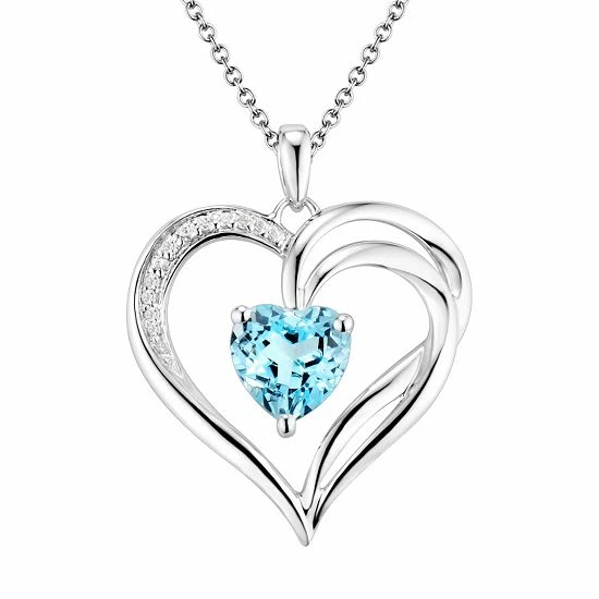 Cheap 🛒 Two Hearts Forever One Sterling Silver Light Blue Topaz & Diamond Accent Heart Pendant 😉 3 Cheap 🛒 Two Hearts Forever One Sterling Silver Light Blue Topaz & Diamond Accent Heart Pendant 😉