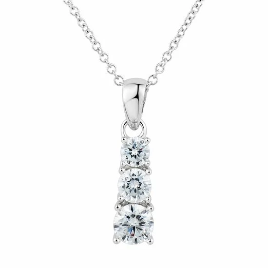 Best deal π DiamonLuxe Sterling Silver 1 1/4 Carat T.W. Simulated Diamond 3-Stone Pendant π 3 Best deal π DiamonLuxe Sterling Silver 1 1/4 Carat T.W. Simulated Diamond 3-Stone Pendant π