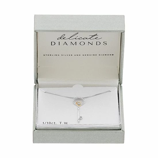 Best deal π― Delicate Diamonds Sterling Silver 1/10 Carat T.W. Diamond Heart Key Pendant Necklace 𧨠5 Best deal π― Delicate Diamonds Sterling Silver 1/10 Carat T.W. Diamond Heart Key Pendant Necklace 𧨠- Image 3