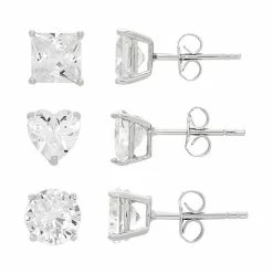 Discount 😉 DiamonLuxe Sterling Silver Simulated Diamond Stud Earring Set ❤️