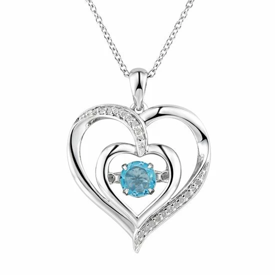 Flash Sale π Two Hearts Forever OneΒ Blue Topaz & Diamond Accent Sterling Silver Floating Heart Pendant Necklace π 3 Flash Sale π Two Hearts Forever OneΒ Blue Topaz & Diamond Accent Sterling Silver Floating Heart Pendant Necklace π
