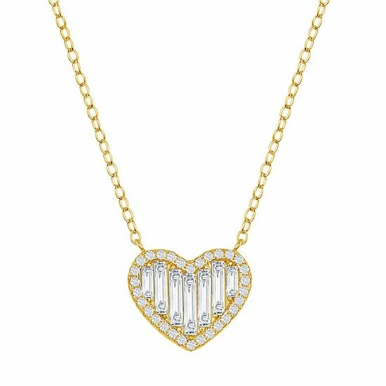 Outlet βοΈ Unbranded Sterling Silver Round & Baguette Cubic Zirconia Heart Necklace π 5 Outlet βοΈ Unbranded Sterling Silver Round & Baguette Cubic Zirconia Heart Necklace π - Image 3