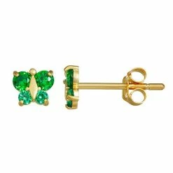 Top 10 🌟 Charming Girl 14k Gold Over Silver Cubic Zirconia Birthstone Butterfly Earrings April 🤩