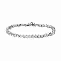 Budget ✔️ Lab-Created White Sapphire Sterling Silver Tennis Bracelet 👍