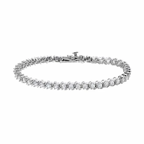 Budget โ๏ธ Lab-Created White Sapphire Sterling Silver Tennis Bracelet ๐ 3 Budget โ๏ธ Lab-Created White Sapphire Sterling Silver Tennis Bracelet ๐