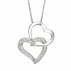 Top 10 ✔️ Two Hearts Forever One Sterling Silver 1/4-ct. T.W. Round-Cut Diamond Interlocking Heart Pendant 🌟