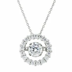 Buy ๐ฅฐ Floating DiamonLuxe 1 1/2 Carat T.W. Simulated Diamond Circle Pendant โ