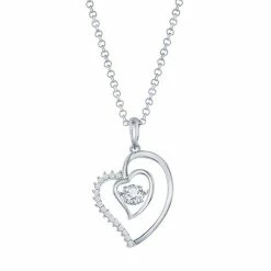 Cheapest ๐ Unbranded Sterling Silver Double Heart Dancing Cubic Zirconia Necklace ๐ฅฐ